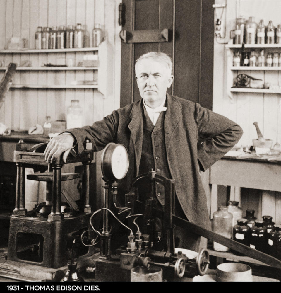 <b>Thomas Edison, inventor</b><br><br>The prolific inventor holds 1,093 patents in the United States, including the motion picture camera, yet was considered an "addled" student and left school after only a few months.