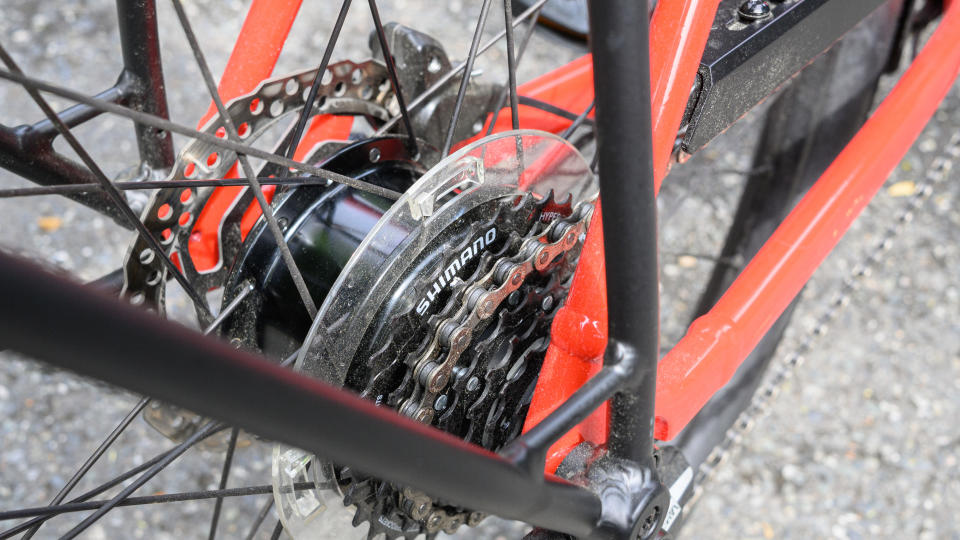 The rear hub on the Verve+ 1 LT ebike.