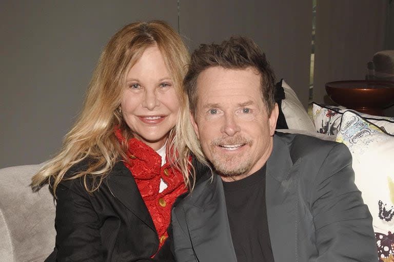 Meg Ryan junto a Michael J. Fox, en una imagen que llamó la atención del público y de la prensa