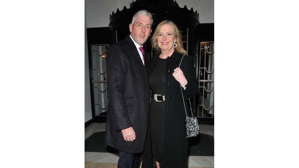 Carol Kirkwood and partner Steve Randall at The Radio Times Covers Party at Claridge's Hotel