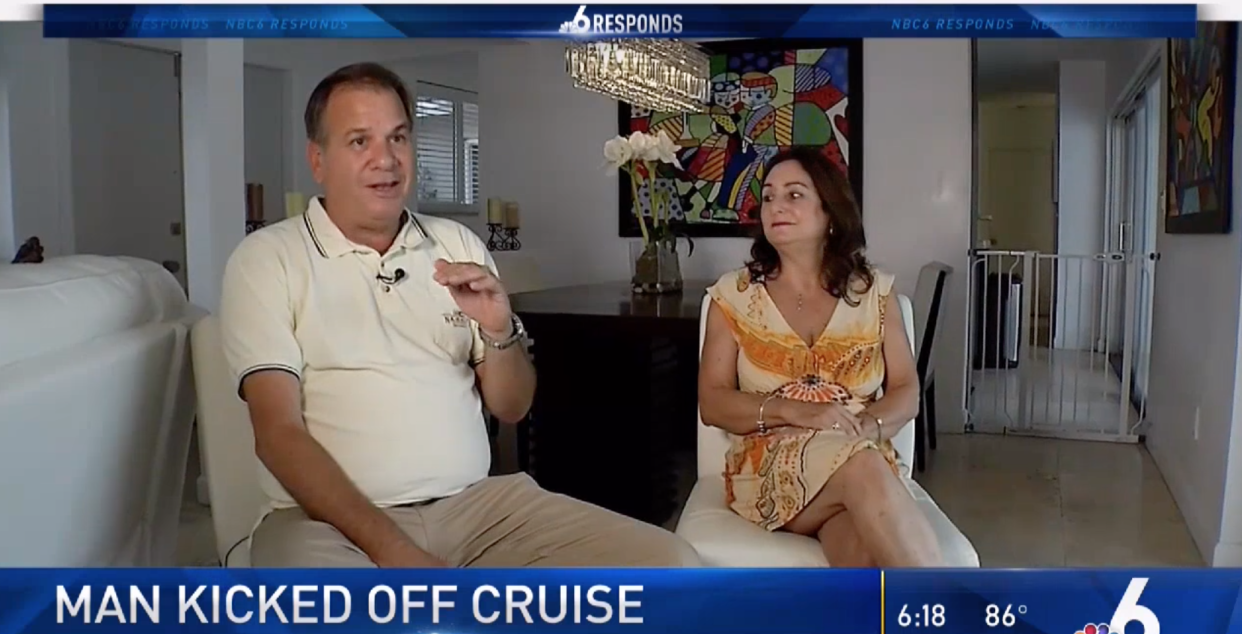 A man claims he was kicked off a cruise and never gotten the chance to appeal to the captain. (Photo: NBC Miami) 