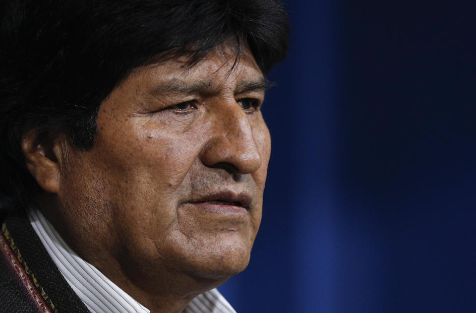 Evo Morales called for new elections in Bolivia following the release of a preliminary report by the Organization of American States that found irregularities in the Oct. 20 vote. He resigned shortly thereafter. (Photo: AP Photo/Juan Karita)