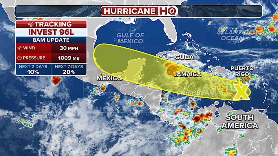 Invest 96L in the Atlantic on July 4, 2024.