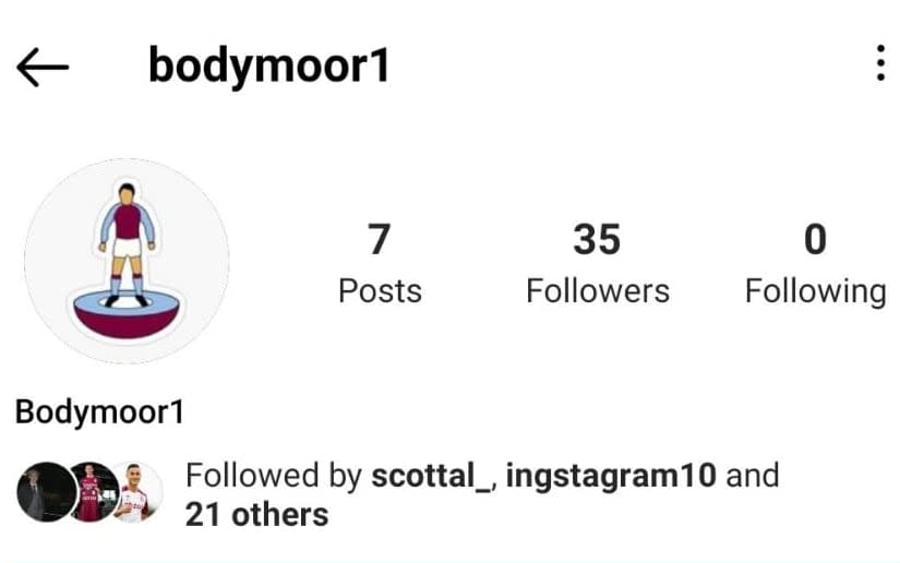 The 'Bodymoor1' account is run by Steven Gerrard and his coaching staff - INSTAGRAM