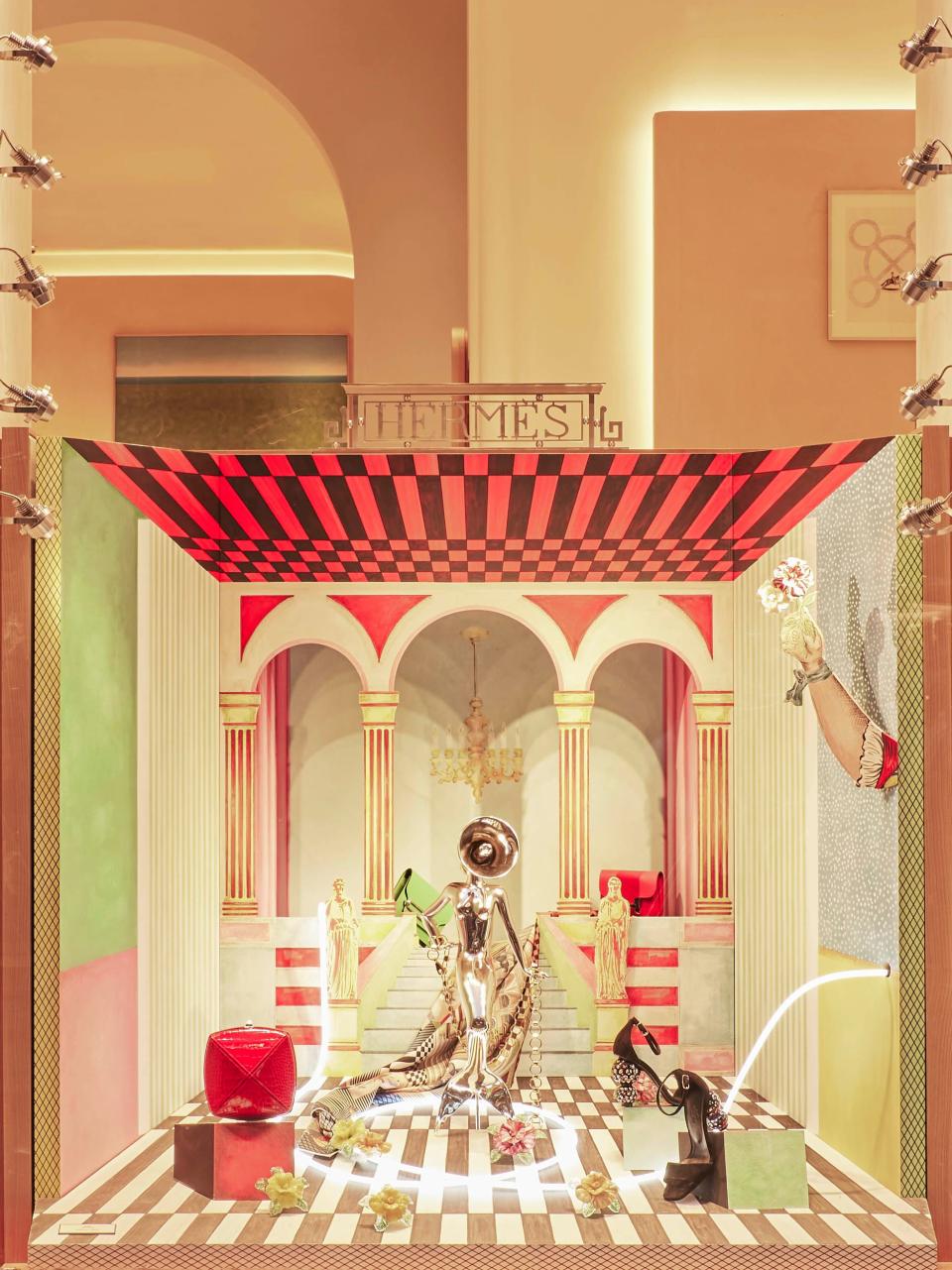 The Hermès window display at the brand’s Milan flagship developed by Luca Nichetto. - Credit: Courtesy of Nichetto Studio