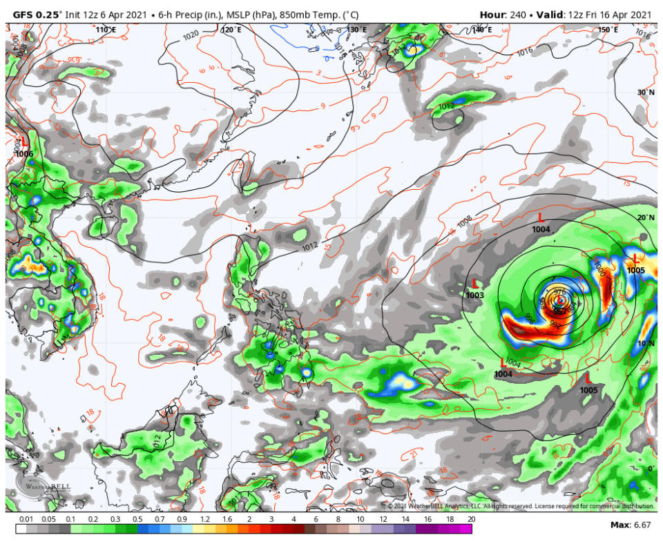 吳聖宇今天（7日）表示，菲律賓東方海面預期會發展的熱帶擾動（颱風）。（圖／翻攝自吳聖宇臉書）