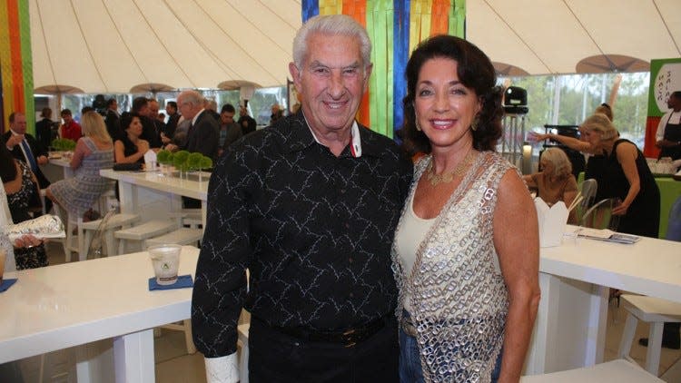 Mort and Bobbi Topfer attend the opening of the Topfer Theatre on Sept. 29, 2012.