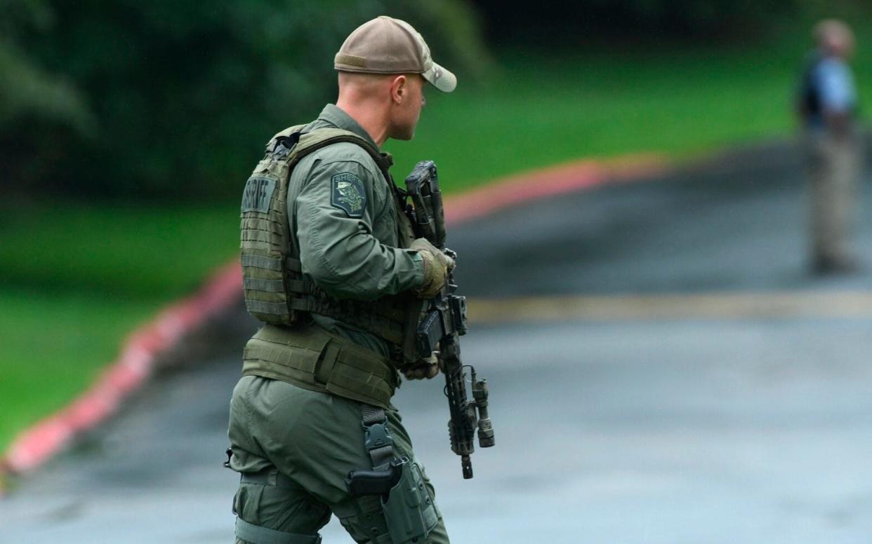 Authorities respond to a shooting in Harford County, Maryland, on Thursday - The Baltimore Sun