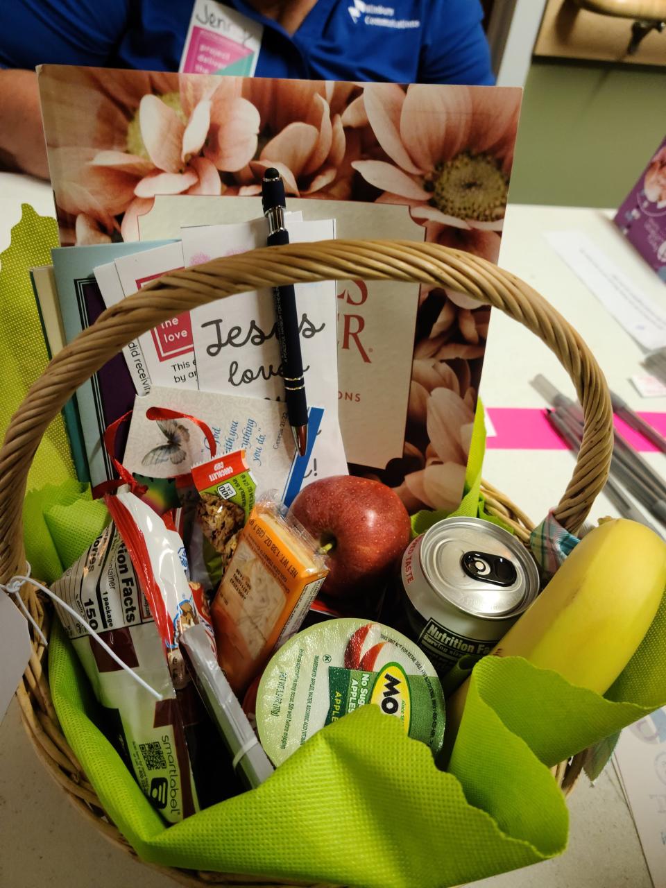 One of the assembled baskets for the Perry Lutheran Homes' Project Deliver the LOVE initiative on Thursday, May 11, 2023.