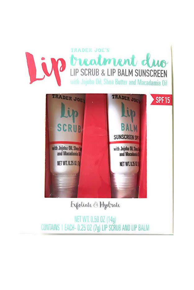 15) Trader Joe's Lip Treatment Duo Lip Scrub and Balm