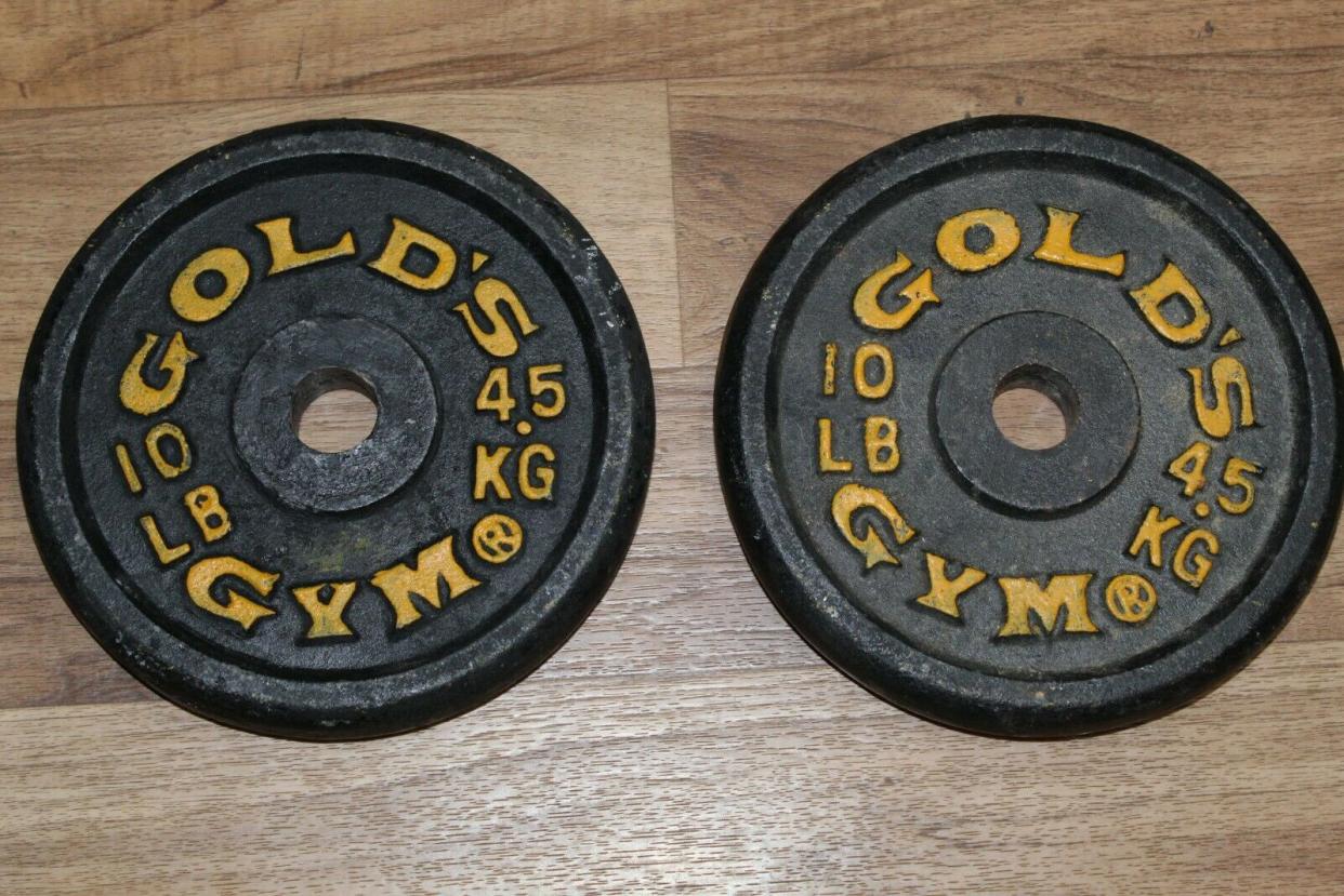 Vintage 60s Gold's Gym 10 lb. Barbell Plates