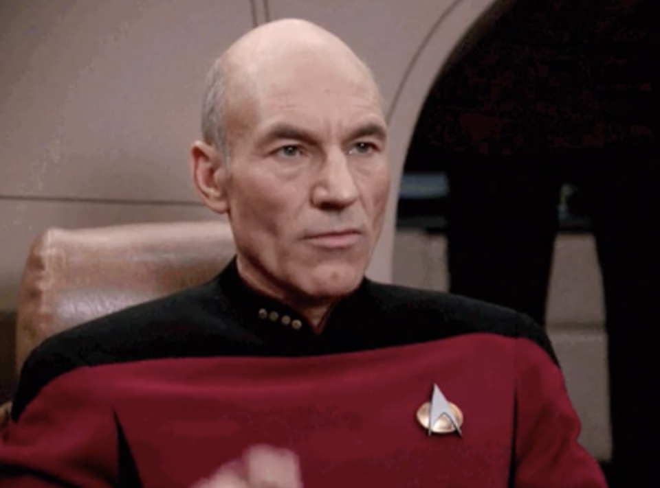 Patrick Stewart as Jean-Luc Picard in "Star Trek: The Next Generation"