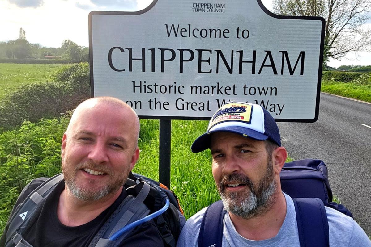 Aidan and Gregg Bartlett will set out from Worthing and trek to Chippenham with the aim of completing their 100-mile challenge in just four days <i>(Image: JustGiving)</i>