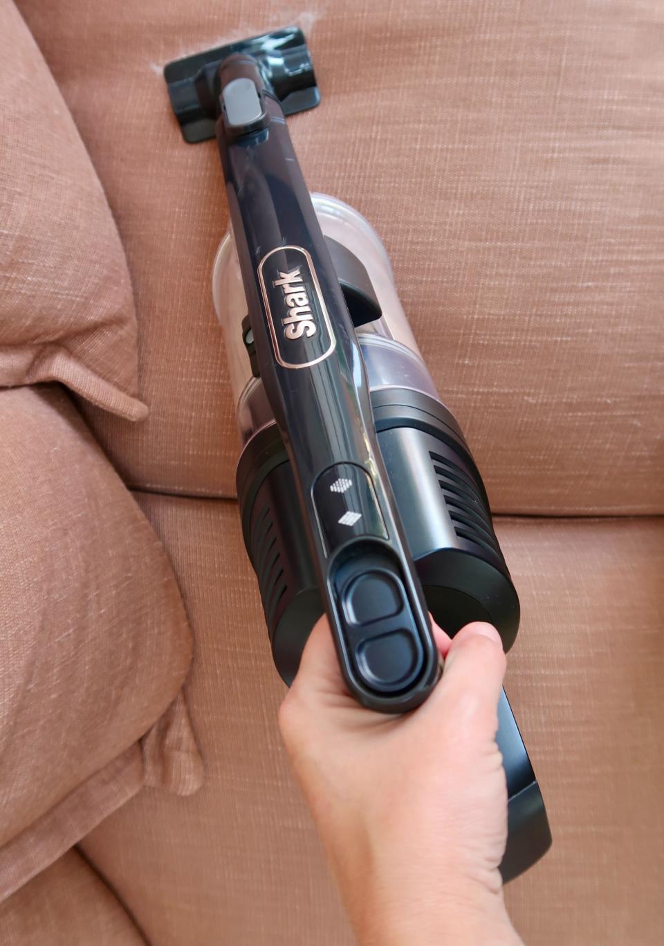 Shark vacuum attachment to clean soft furnishings. (Supplied)