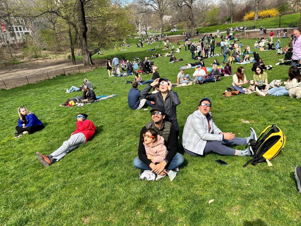 Eclipse viewers in the park.