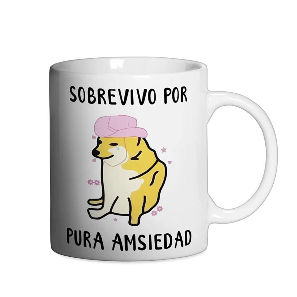 Taza cerámica cheems meme