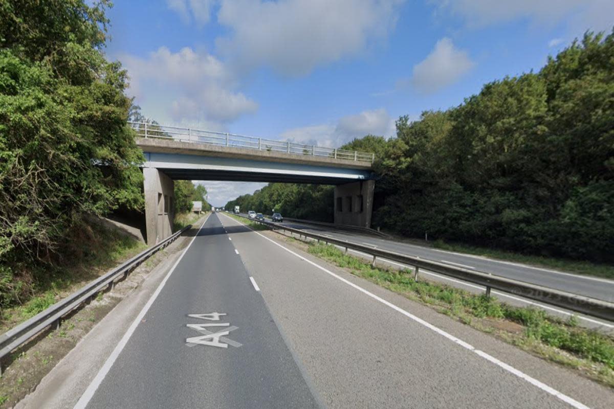 The crash happened on the A14 <i>(Image: Google Maps)</i>