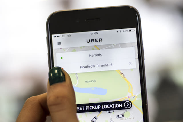 Embargoed to 0001 Thursday December 8 File photo dated 10/05/16 of a general view of the Uber app, as the company will pick up charity donations for free and deliver them to Age UK as part of a Christmas campaign, the technology firm has said.