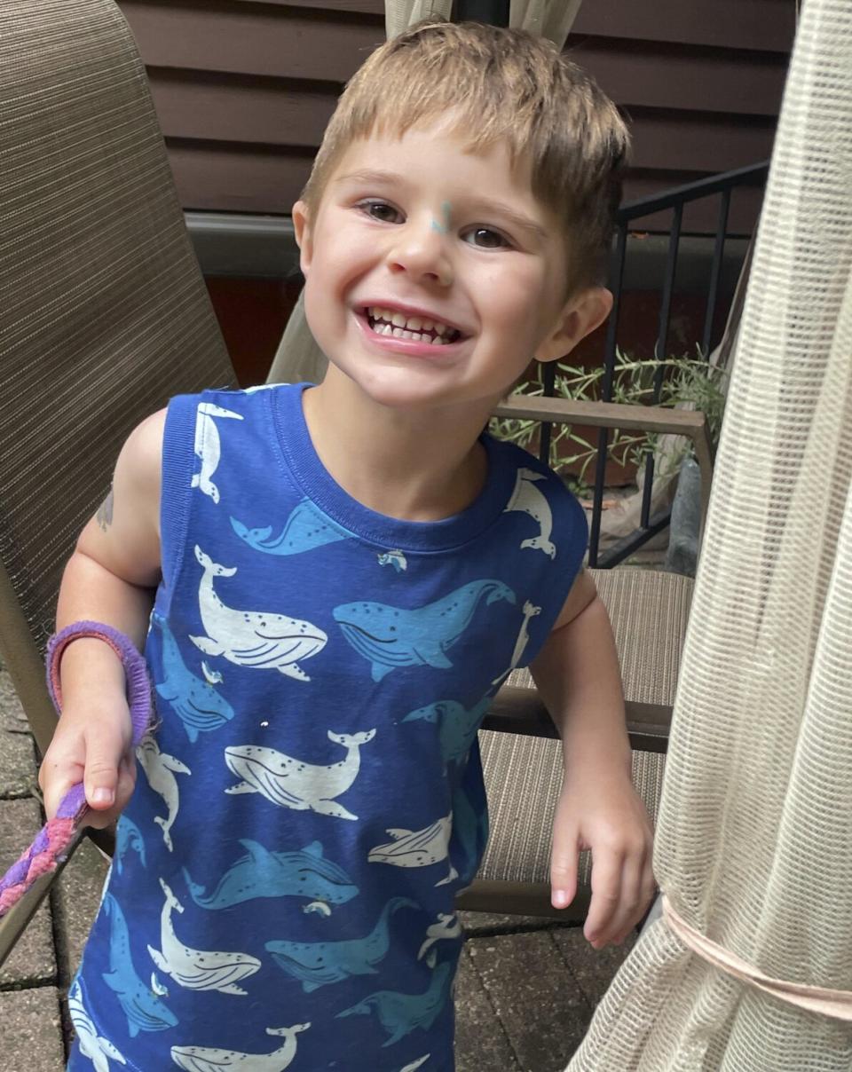 Jonny, a toddler in Pennsylvania diagnosed with a severe tick virus after going swimming