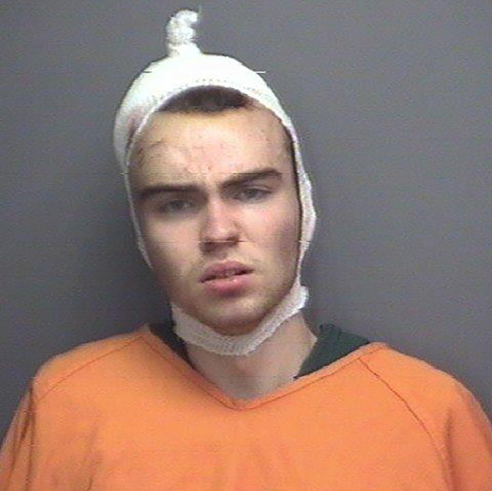 The mugshot of Matthew Bernard, is charged with three counts of murder in Pittsylvania, Virginia. 