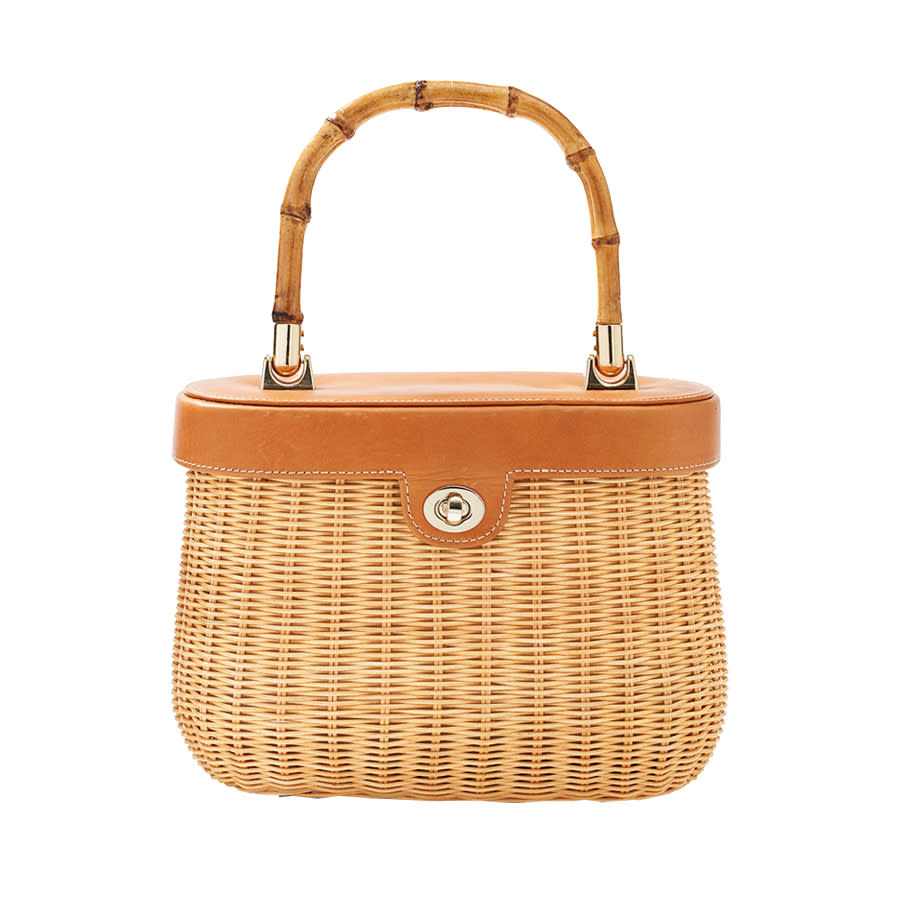 Ava Bamboo Handle Wicker Satchel