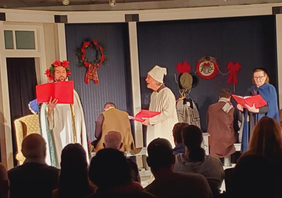 A previous performance of Monroe Community Players' "A Christmas Carol" is shown.