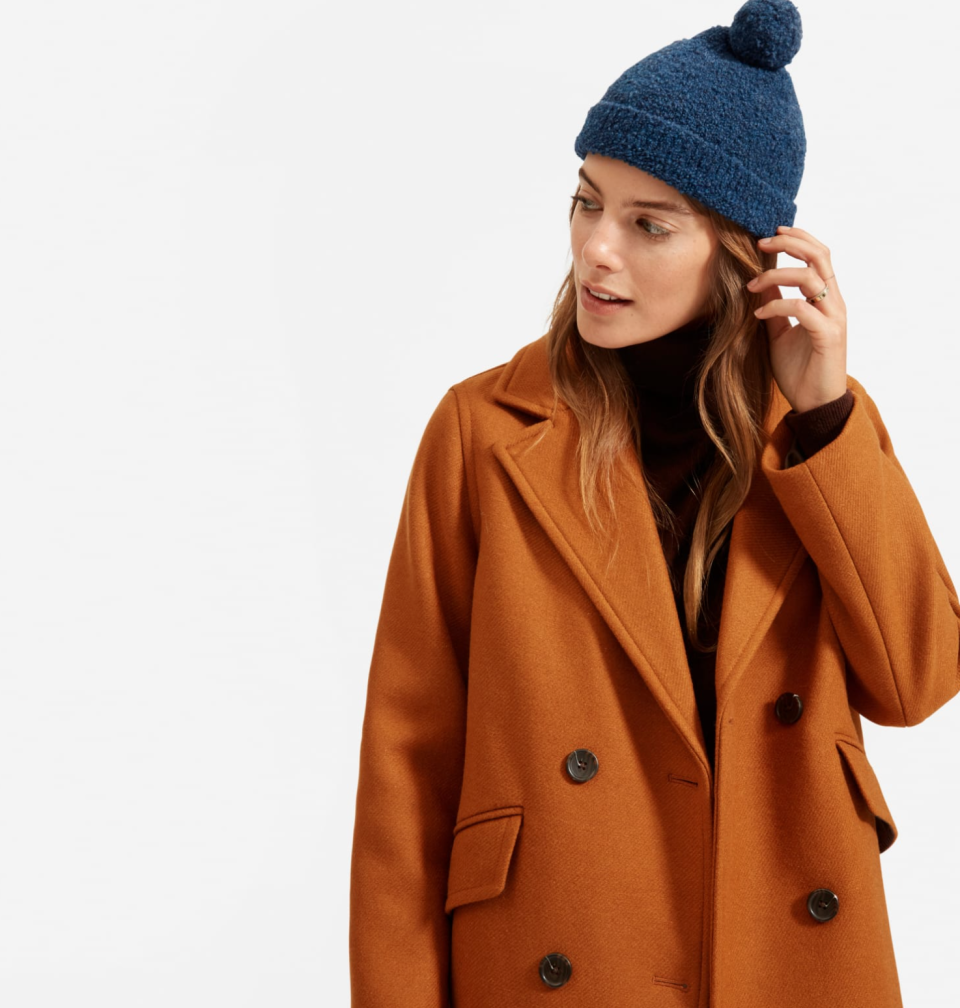 Everlane's The Teddy Beanie in Blue Lagoon (Photo via Everlane) 