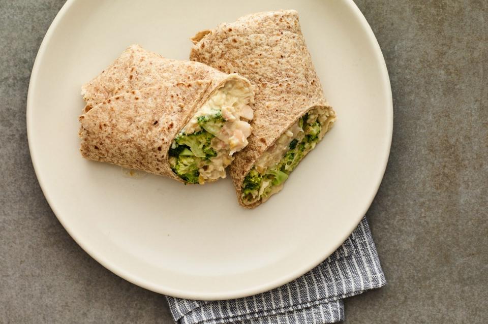 Warm Spiced Chickpea and Broccoli Wrap from SELFstarter