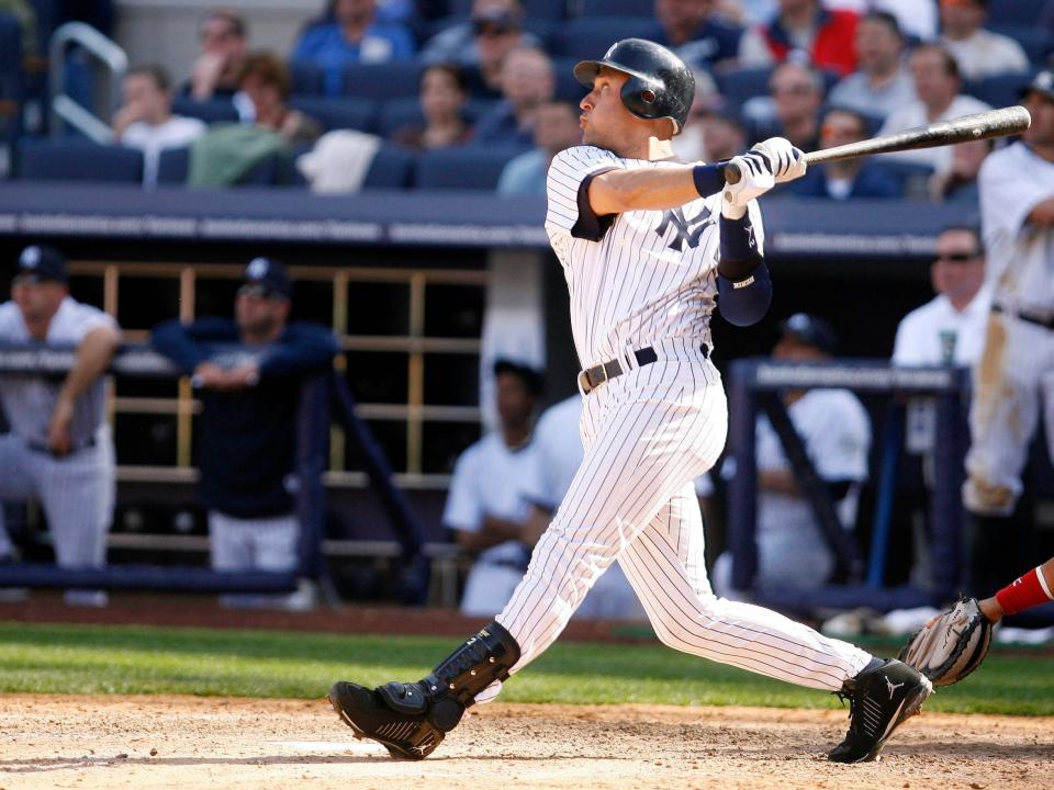 Derek Jeter hits a home run.