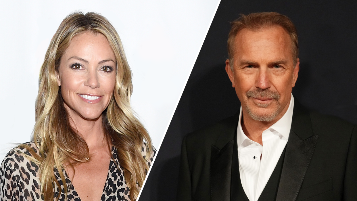 Kevin Costner's estranged wife won't move out of his home, according to a new filing in his divorce case. (Photos: Getty Images)