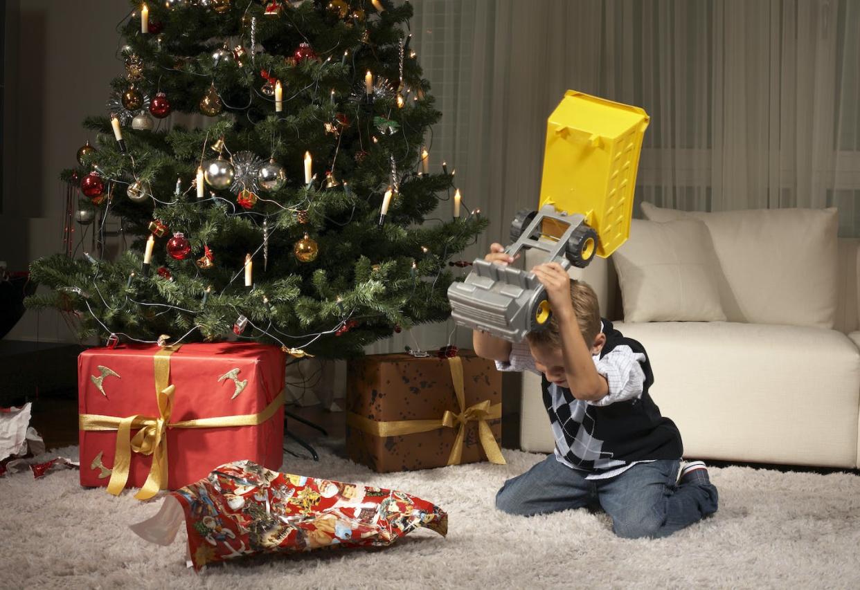 If only little Gregory got a gift card ... <a href="https://www.gettyimages.com/detail/photo/boy-hitting-toy-on-wrapping-paper-royalty-free-image/sb10063020h-002?phrase=bad+holiday+gift" rel="nofollow noopener" target="_blank" data-ylk="slk:Philipp Nemenz/The Image Bank via Getty Images;elm:context_link;itc:0;sec:content-canvas" class="link ">Philipp Nemenz/The Image Bank via Getty Images</a>