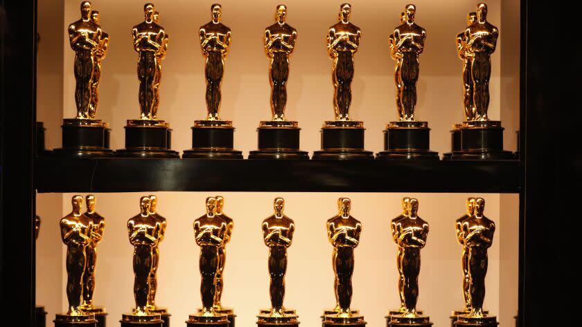 Oscar statues backstage at the 90th Academy Awards on March 4, 2018 at the Dolby Theatre in Hollywood.