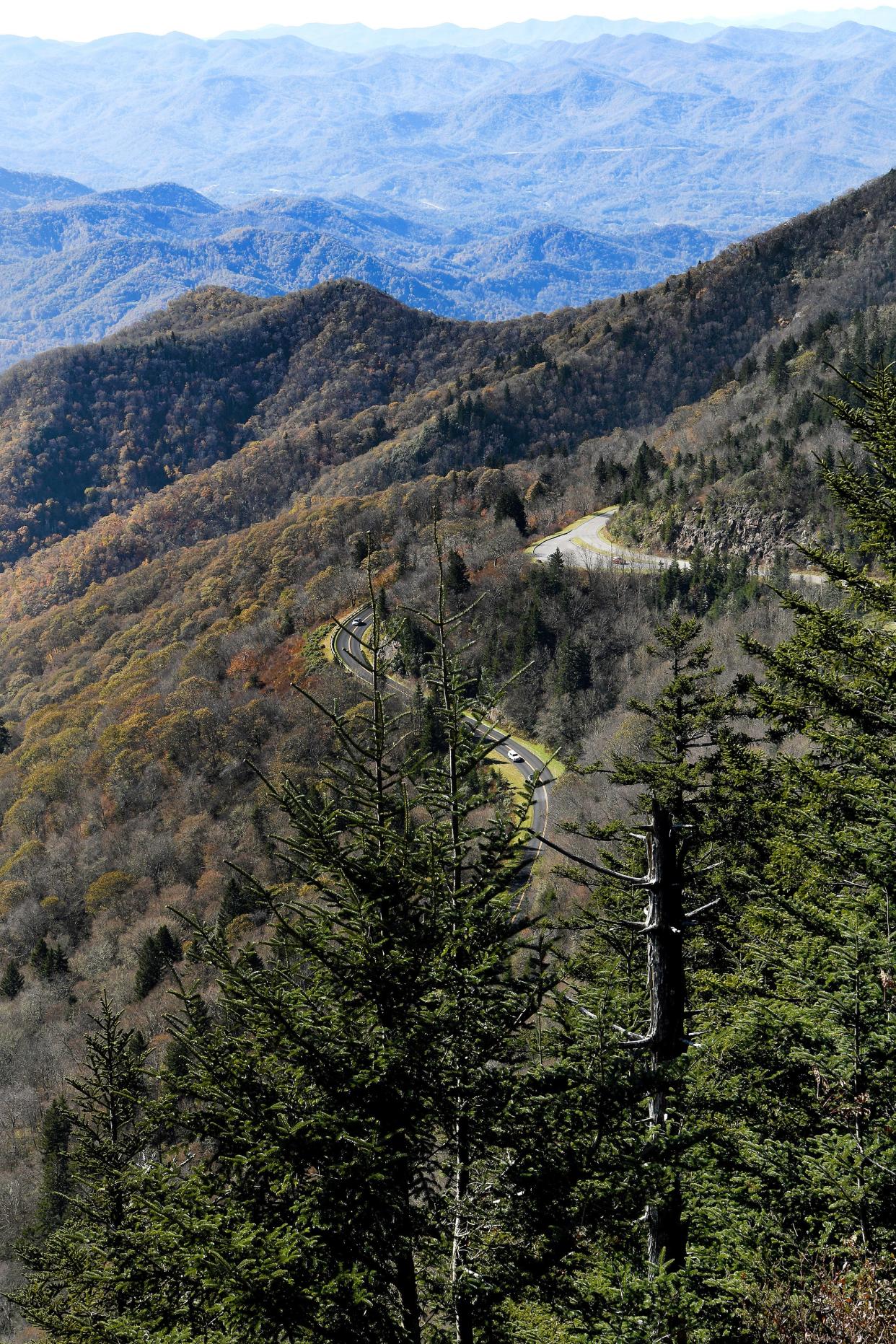 The Blue Ridge Parkway, as seen from Waterrock Knob.