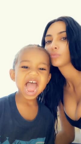 Kim Kardashian West/Instagram Kim Kardashian and son Saint take a selfie