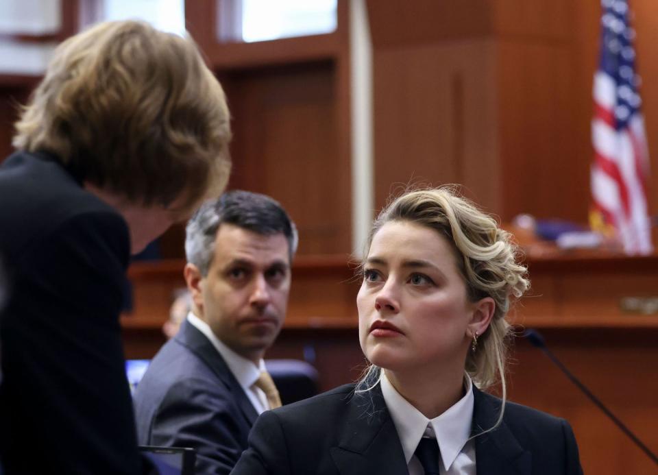 actress amber heard attends the 50 million us dollars depp vs heard defamation trial at the fairfax county circuit court in fairfax, virginia, usa, 13 april 2022