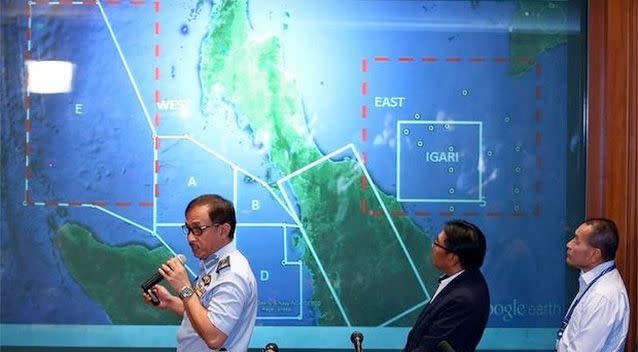 Major General Datuk Affendi Buang briefs the media during an update on the missing Malaysia Airlines plane. Photo: Getty.