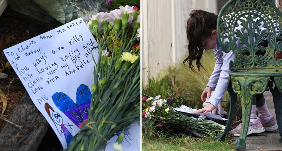 Neighbours leave tributes left for the Perinovic family in Melbourne 