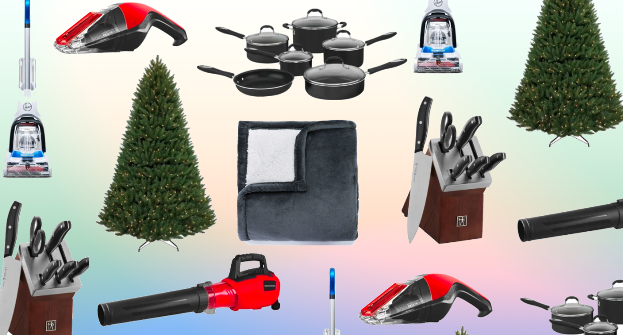 Home hardware products: christmas tree knife block heated blacnket leaf blower vacuums