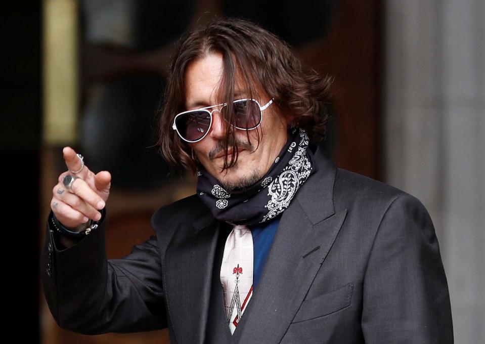 Actor Johnny Depp arrives at the High Court in London, Britain, July 8, 2020. REUTERS/Peter Nicholls