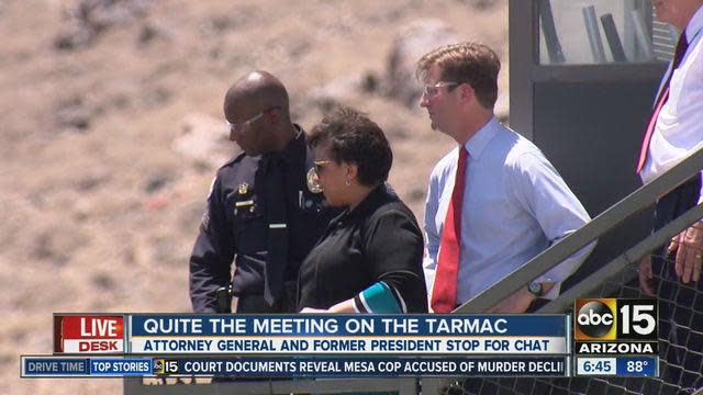 The meeting took place at an airport in Arizona in May 2016: ABC News