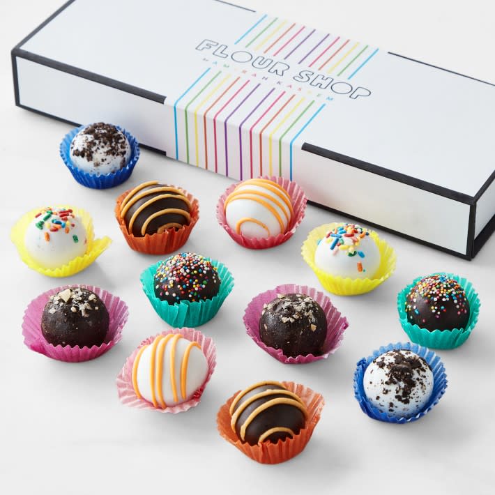 <p><a href="https://go.redirectingat.com?id=74968X1596630&url=https%3A%2F%2Fwww.williams-sonoma.com%2Fproducts%2Fflour-shop-cake-balls-set-of-12&sref=https%3A%2F%2Fwww.womansday.com%2Ffood-recipes%2Ffood-drinks%2Fg2046%2Ffood-gifts%2F" rel="nofollow noopener" target="_blank" data-ylk="slk:Shop Now;elm:context_link;itc:0;sec:content-canvas" class="link ">Shop Now</a></p><p>Assorted Cake Balls</p><p>williams-sonoma.com</p><p>$59.95</p><span class="copyright">Flour Shop</span>