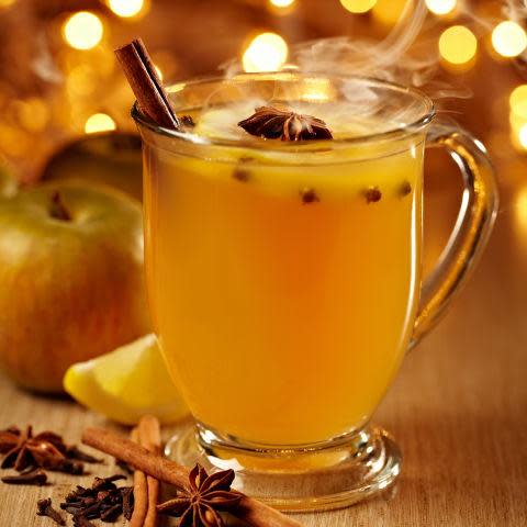 Made with calorie-free tea, honey, and brandy, one hot toddy will set you back 145 to 165 calories—less than a sugary cider, which has around 200 calories, say Lakatos and Shames. Also, hot toddies are often served in a Crock-Pot, D.I.Y.-style, so you can add as much or as little honey or other sweetener as you like, adds registered dietitian Rebecca Stritchfield, founder of Capitol Nutrition Group, LLC.But if you love the classic winter cider, there's a benefit to indulging: Cider contains a good dose of cinnamon, which research suggests can help lower blood sugar in people with diabetes. Studies also show cinnamon may reduce the body's negative responses to eating high-fat meals, which is ideal when you've overdone it at a party.