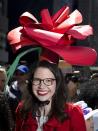 Ariel Martin poses for a portrait as she takes part in the annual Easter Bonnet Parade in New York April 20, 2014. REUTERS/Carlo Allegri (UNITED STATES - Tags: SOCIETY RELIGION)