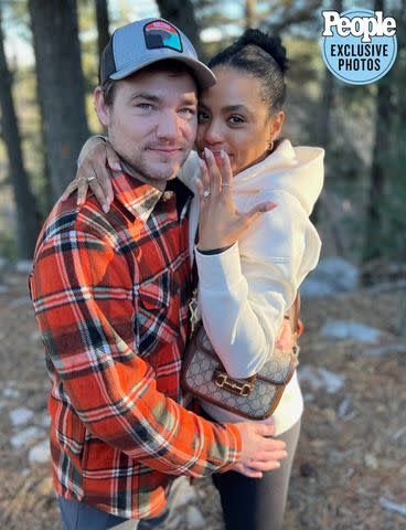 <p>Courtesy of Britt Stewart</p> Daniel Durant and Britt Stewart after they got engaged