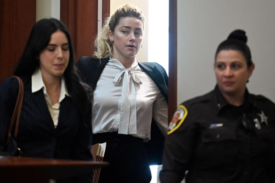 Amber Heard arrives in court (EPA)