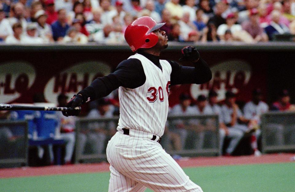 Ken Griffey Jr.。（Photo credit should read MARK A. STAHL/AFP via Getty Images）