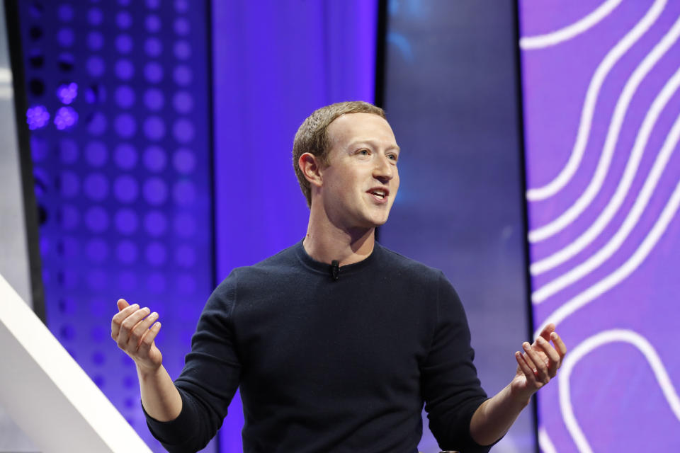 Mark Zuckerberg, chief executive officer and founder of Facebook Inc., speaks during the Silicon Slopes Tech Summit in Salt Lake City, Utah, U.S., on Friday, Jan. 31, 2020. (George Frey/Bloomberg via Getty Images)