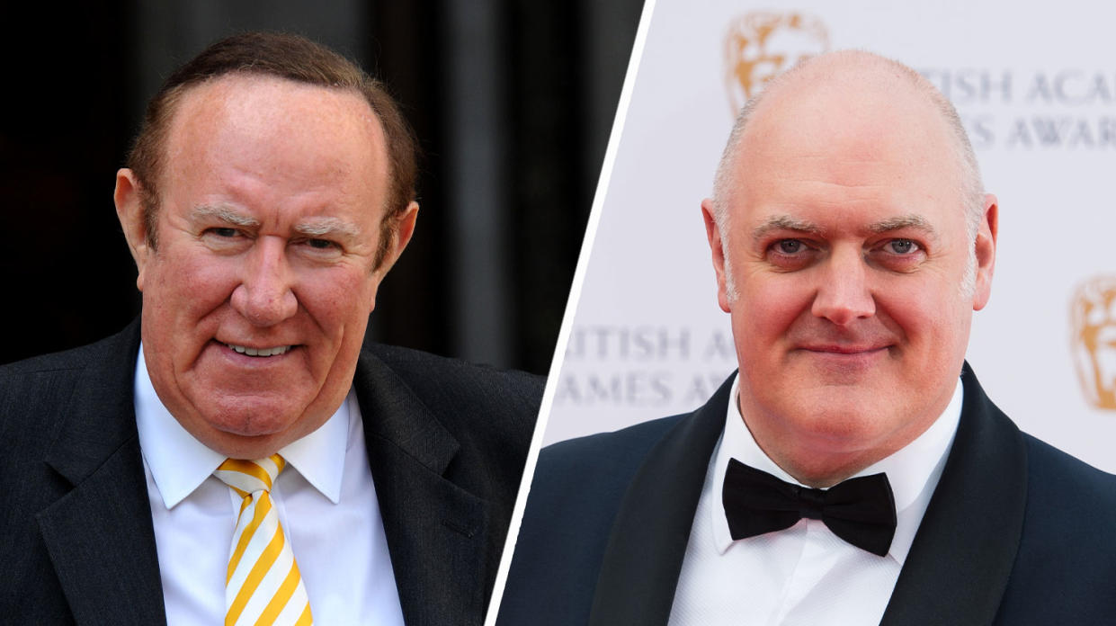 Dara O'Briain and Andrw Neil clashed over the axing of Mock the Week. (PA/Getty)