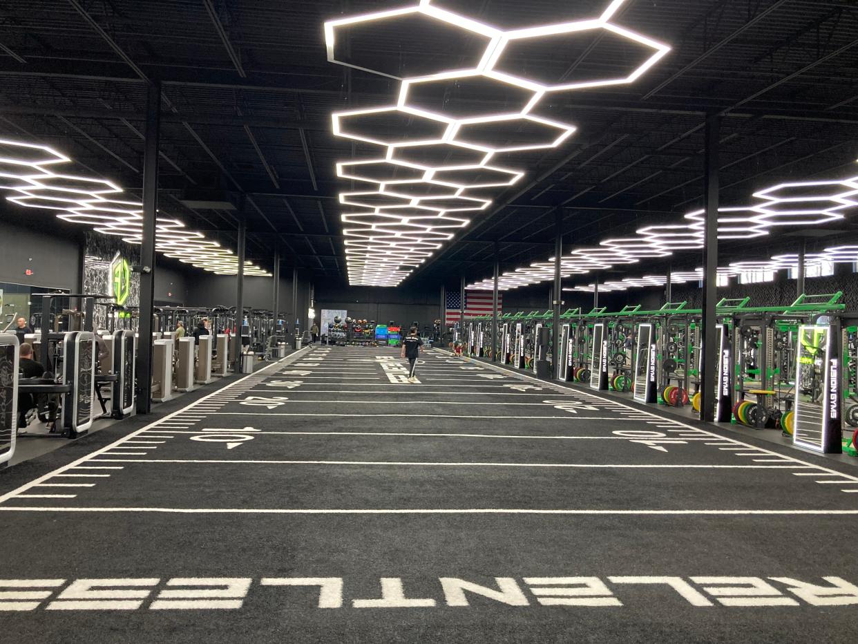 The vast workout floor at Fusion Gyms' Fairless Hills location.