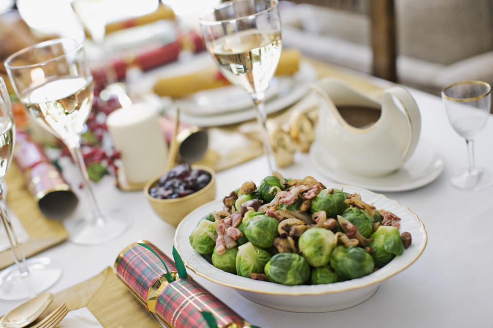 Brussels sprouts on Christmas dinner table. (Getty Images)